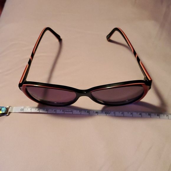 Vintage Paul Michel Overdized Cats Eye Sunglasses Black Peach Tan Sterling Optic - Picture 10 of 11